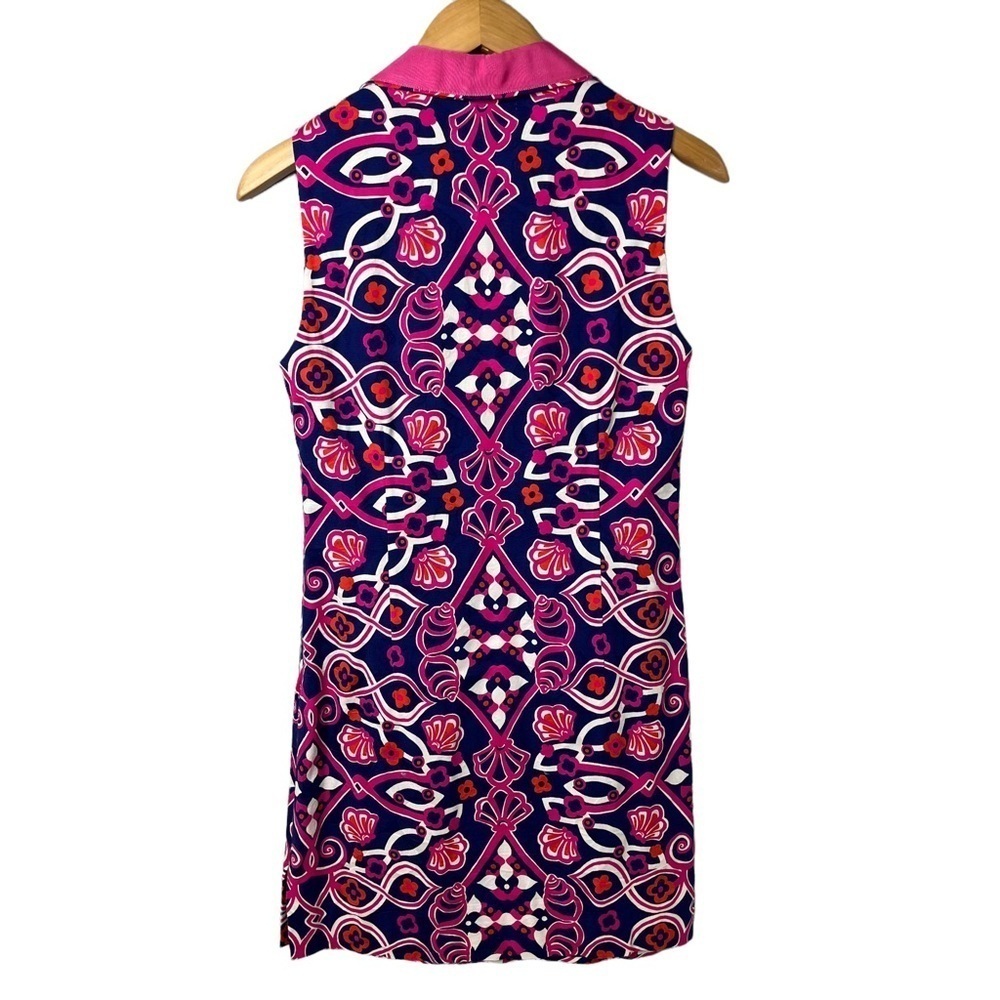 Vineyard Vines Shell Scarf Print Sheath Tunic Dress Blue Pink Size 4 Sleeveless - Picture 3 of 7
